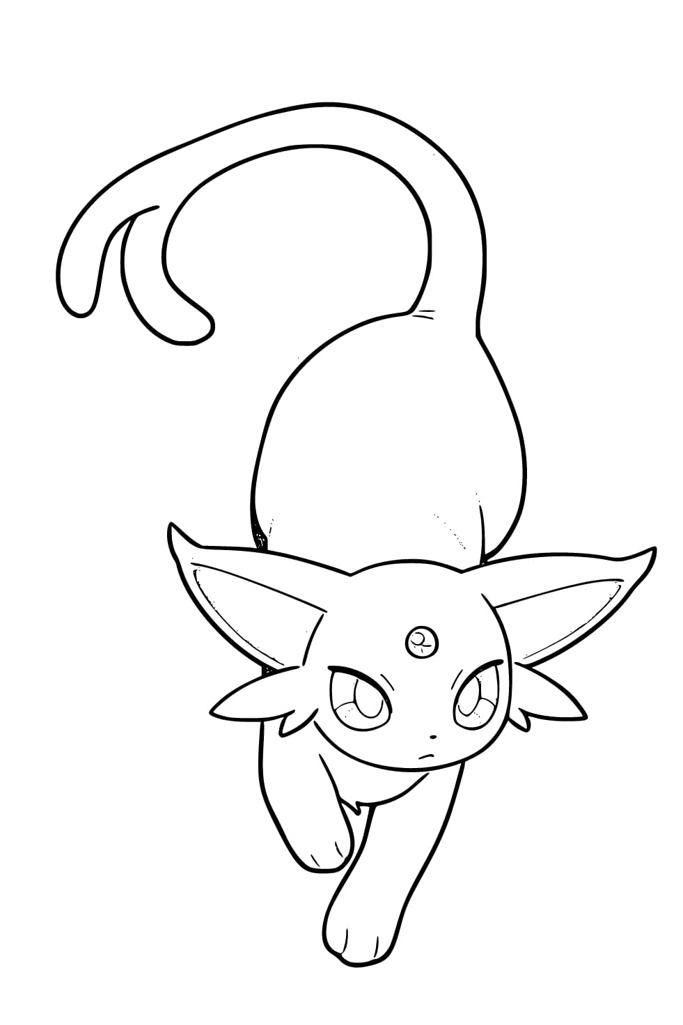 基本的な エーフィ 描く ぬりえ