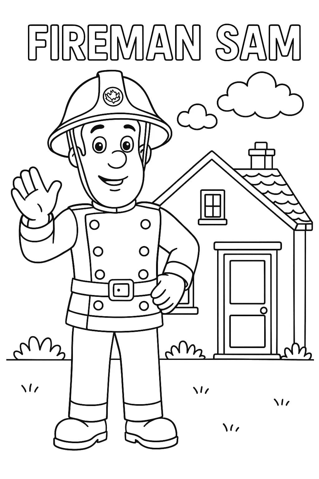 基本的な ファイヤーマンサム 描く ぬりえ