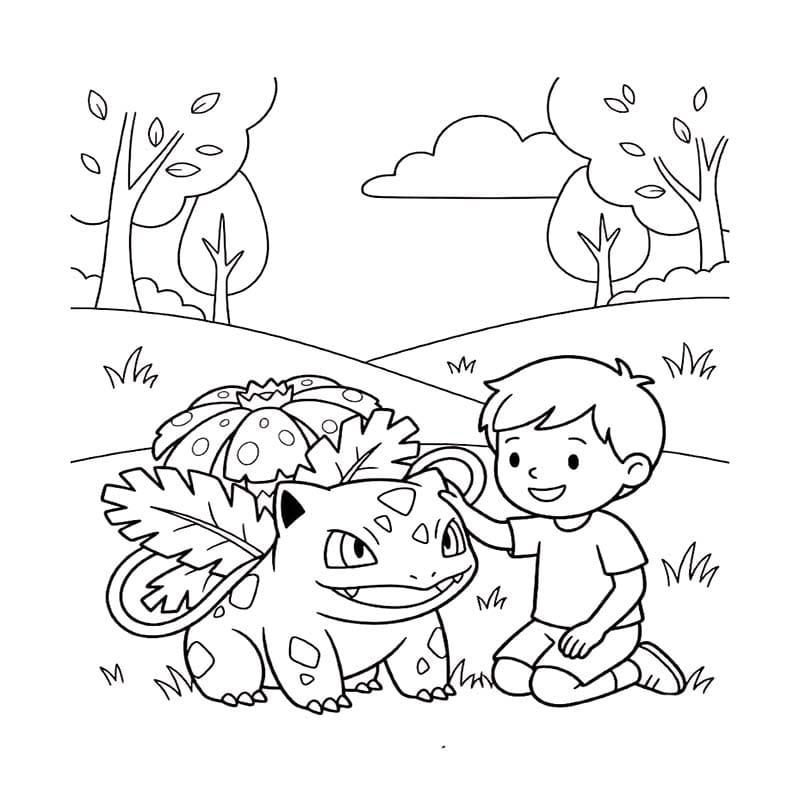 基本的な フシギソウ 描く ぬりえ
