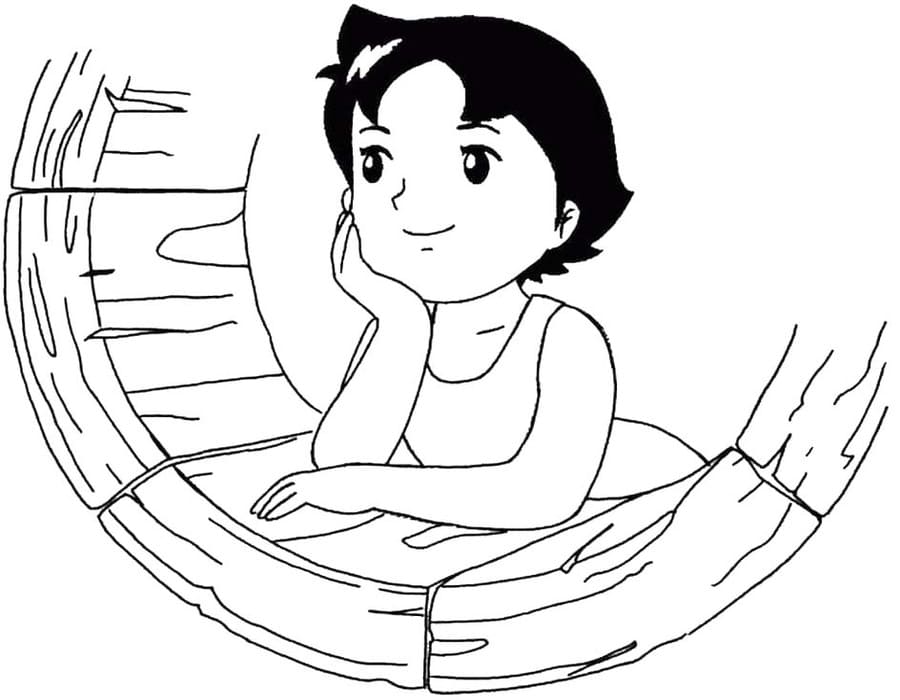 基本的な ハイジ ぬりえ