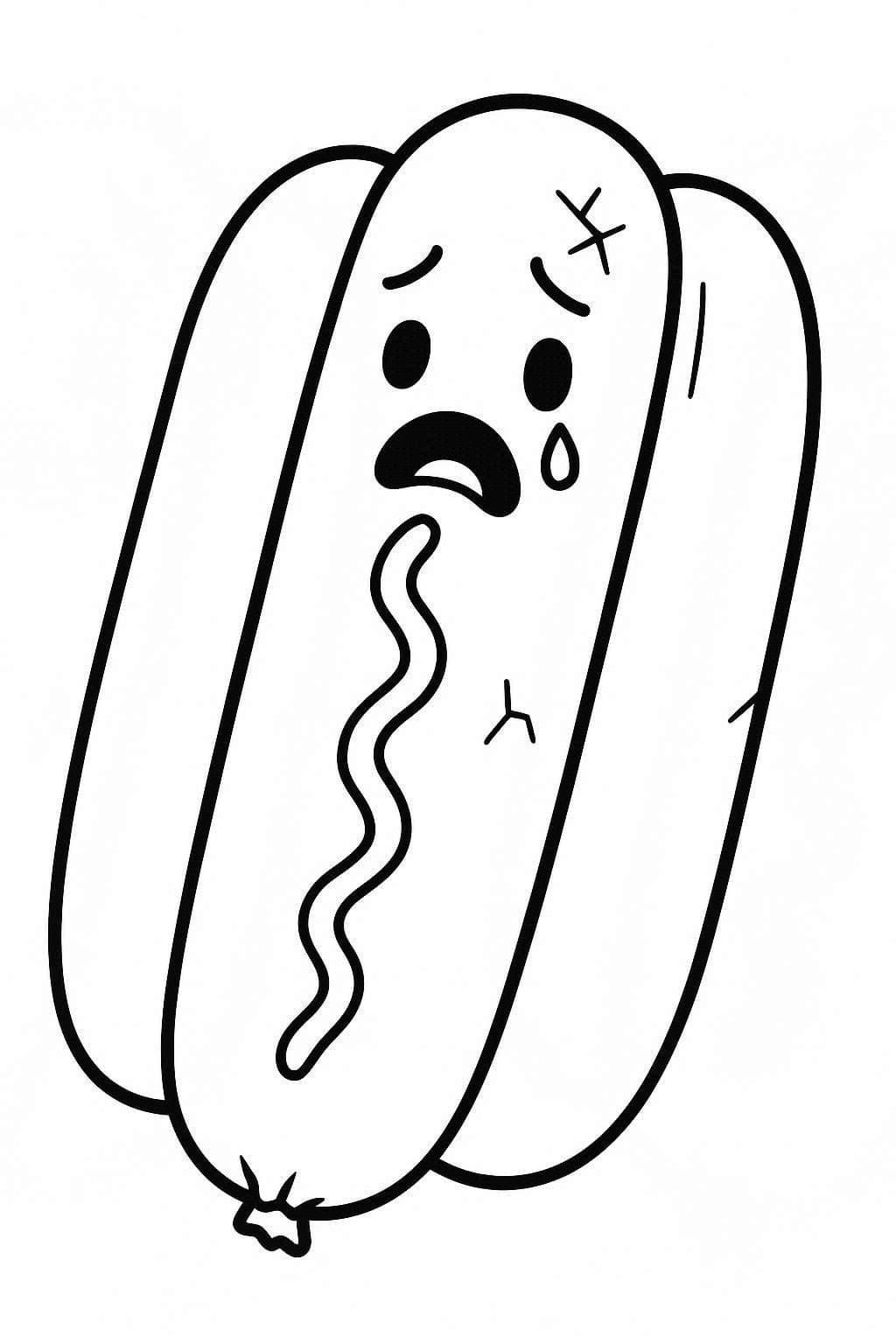 基本的な ホットドッグ 描く ぬりえ