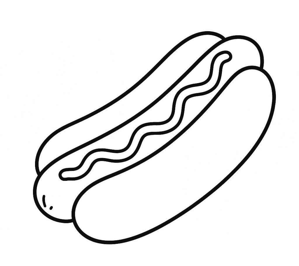 基本的な ホットドッグ ぬりえ