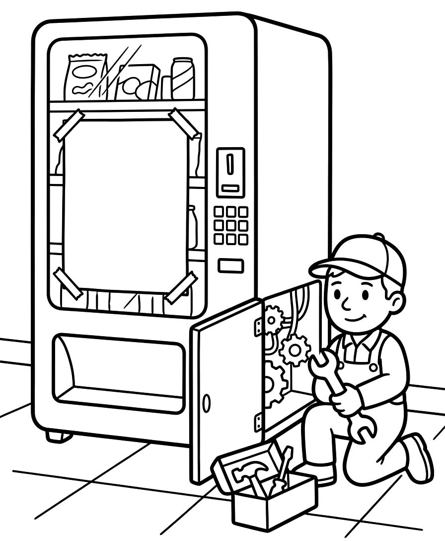 基本的な 自動販売機 ぬりえ