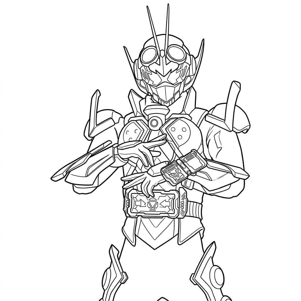 基本的な 仮面ライダーガッチャード ぬりえ