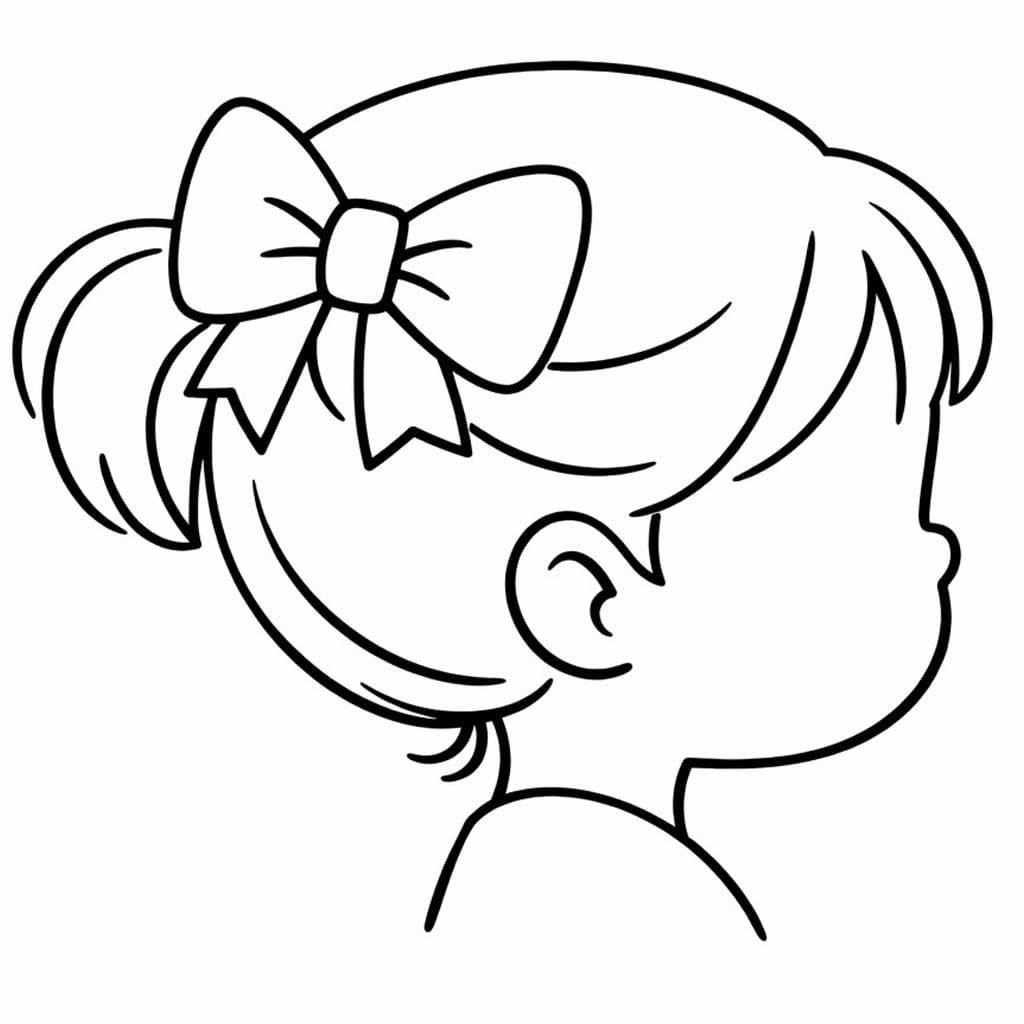 基本的な 髪の弓 描く ぬりえ