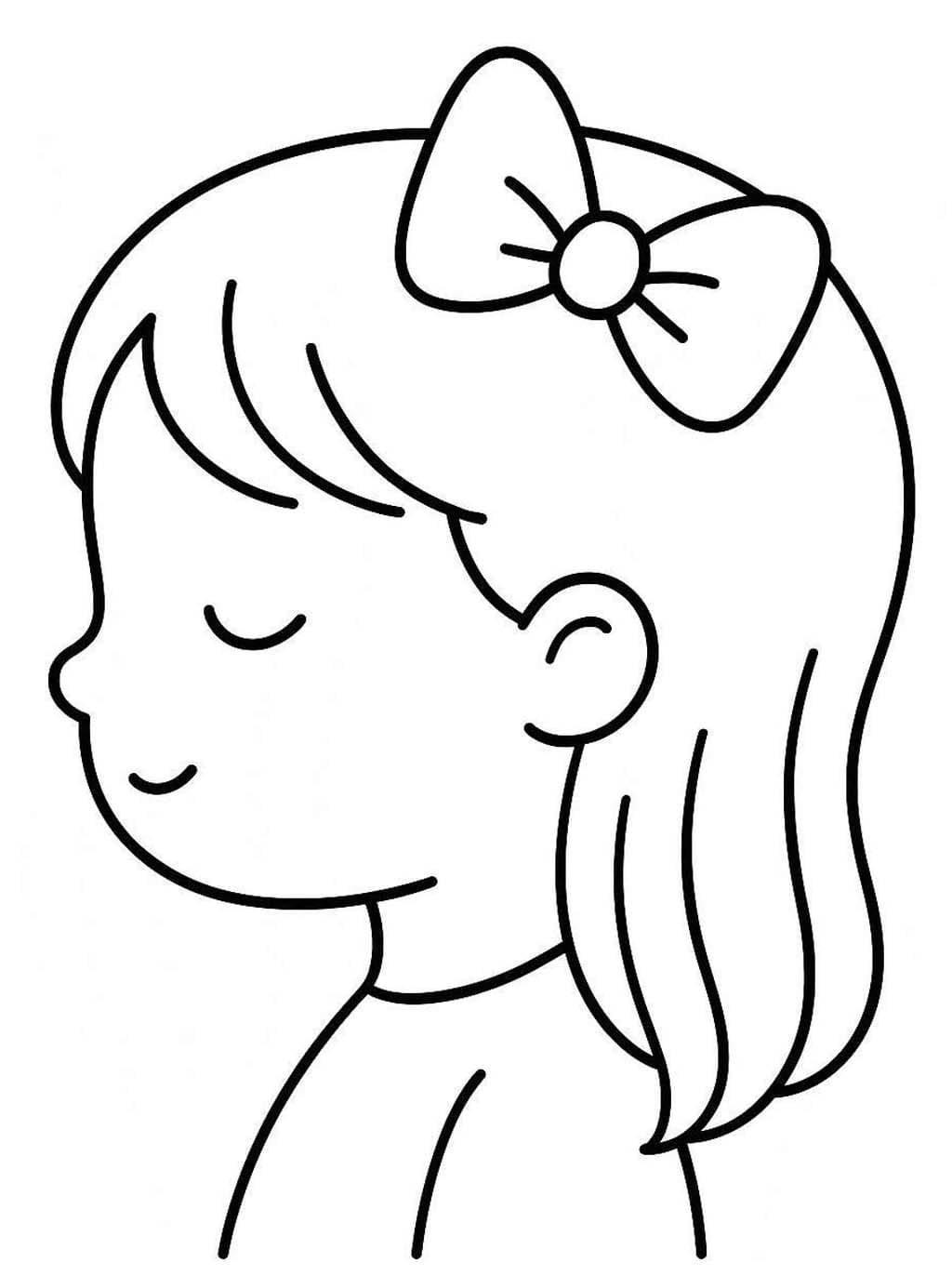 基本的な 髪の弓 ぬりえ