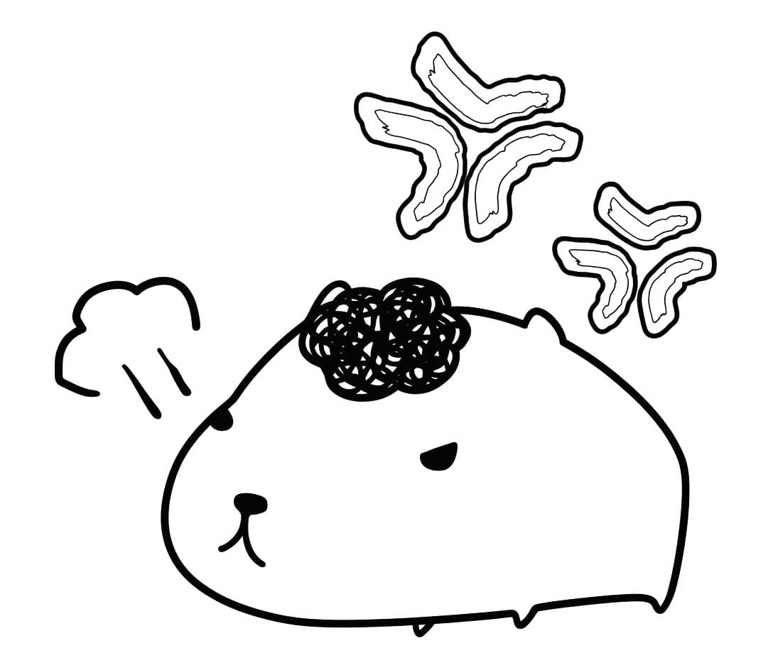 基本的な カピバラさん 描く ぬりえ