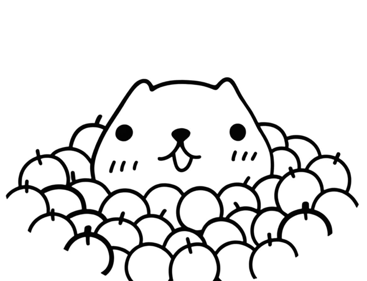 基本的な カピバラさん ぬりえ