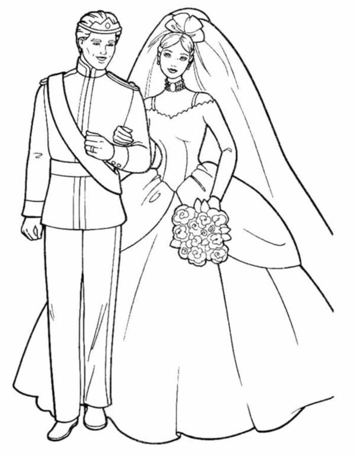 基本的な 結婚式 描く ぬりえ