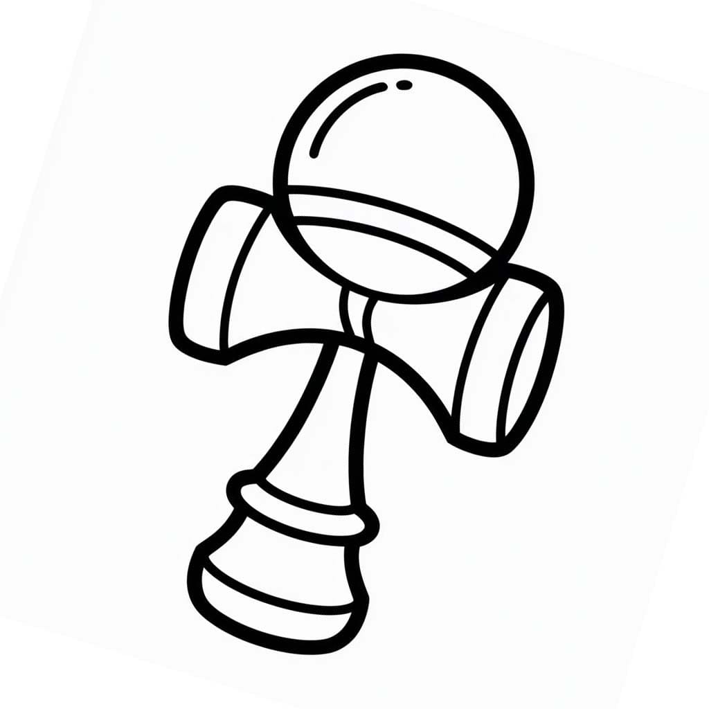 基本的な けん玉 ぬりえ