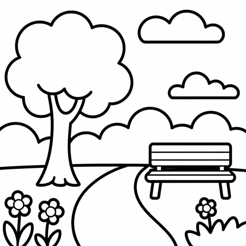 基本的な 公園 ぬりえ