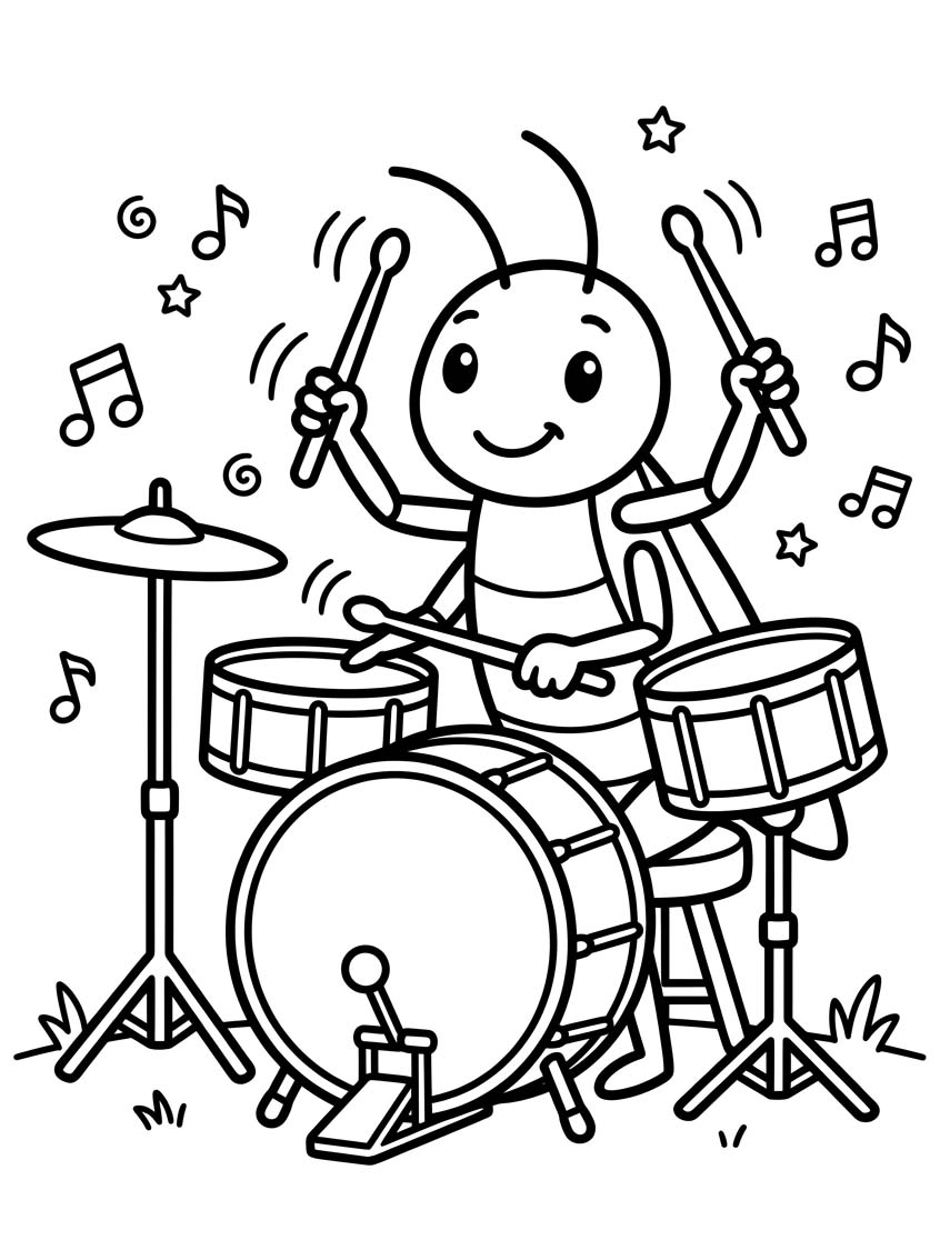 基本的な コオロギ 描く ぬりえ