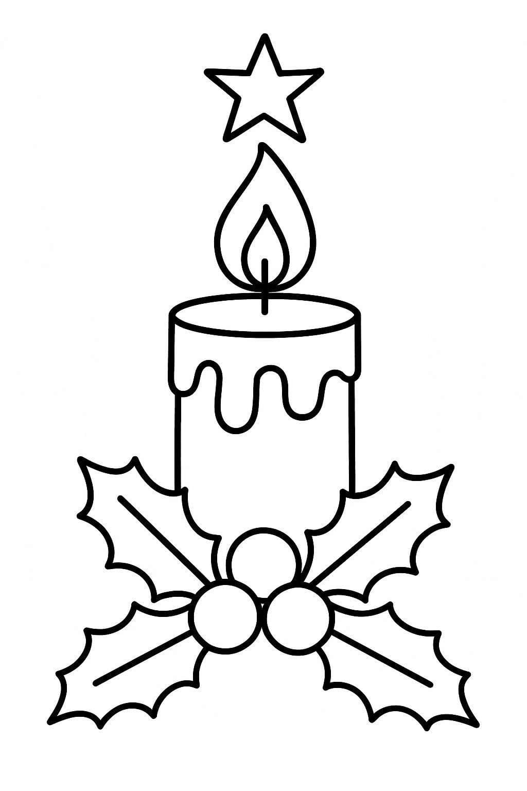 基本的な クリスマスキャンドル 描く ぬりえ