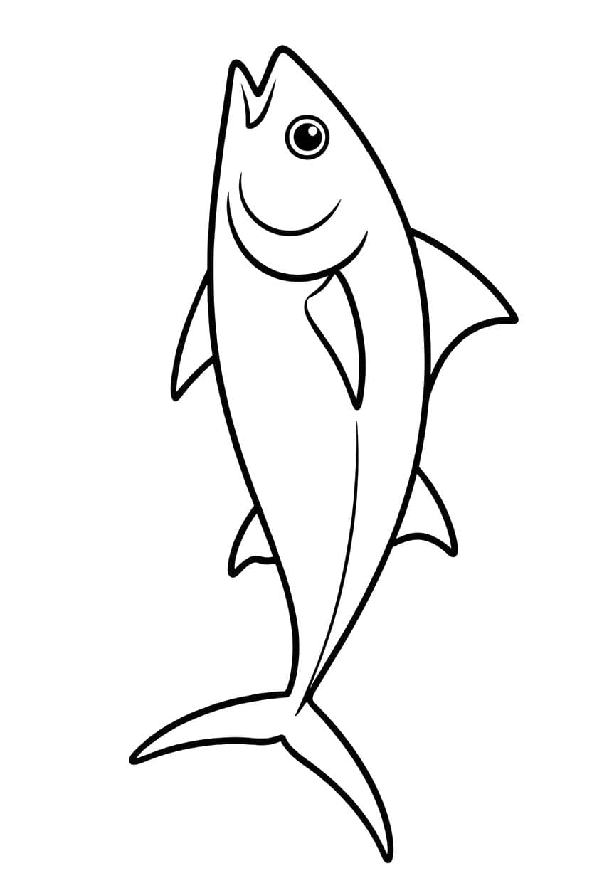 基本的な マグロ ぬりえ