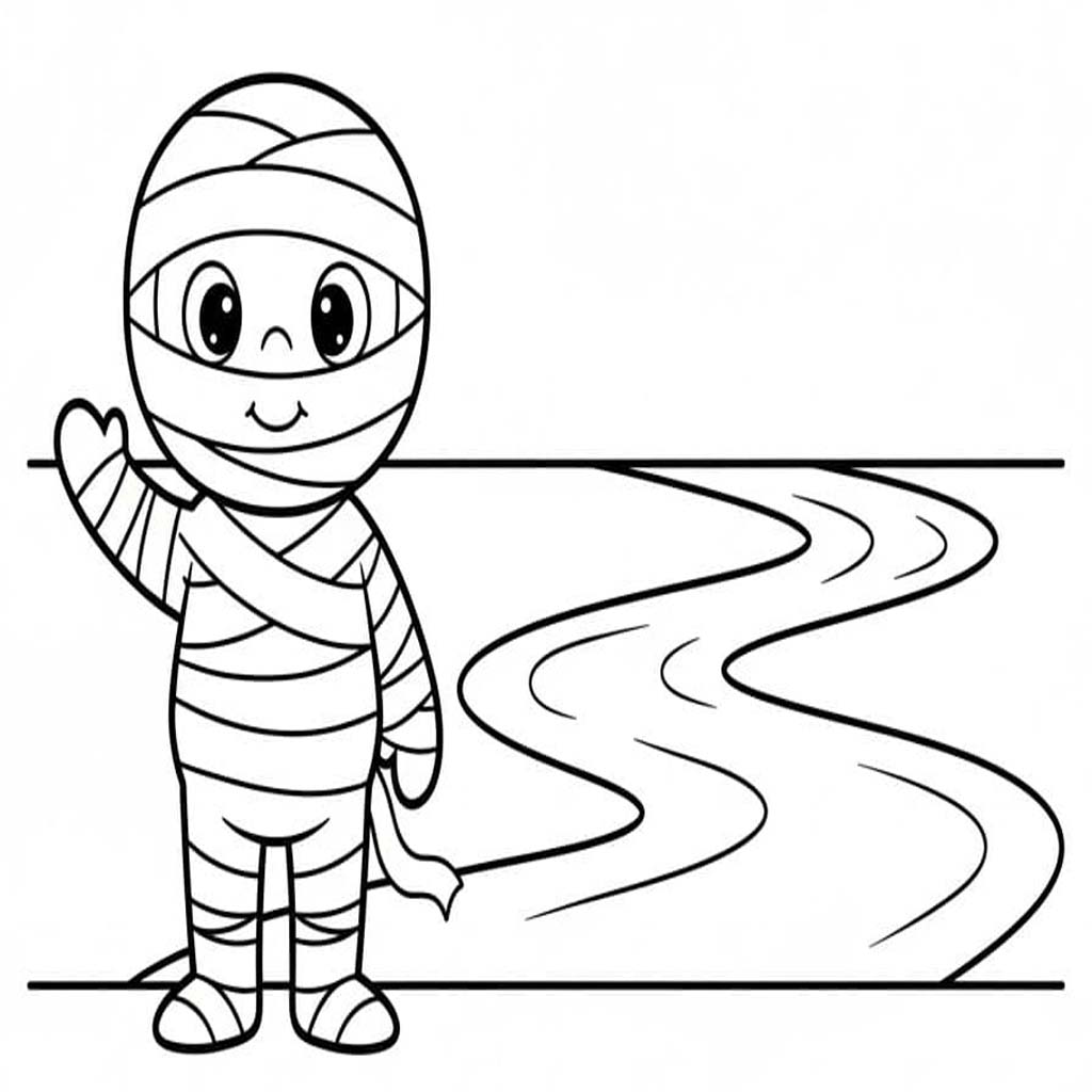 基本的なミイラ ぬりえ