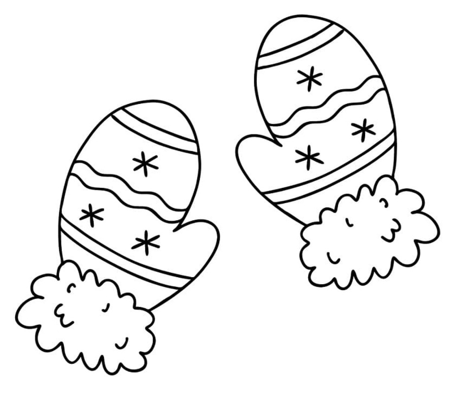 基本的なミトン ぬりえ