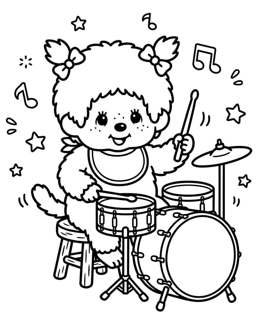 基本的な モンチッチ 描く ぬりえ