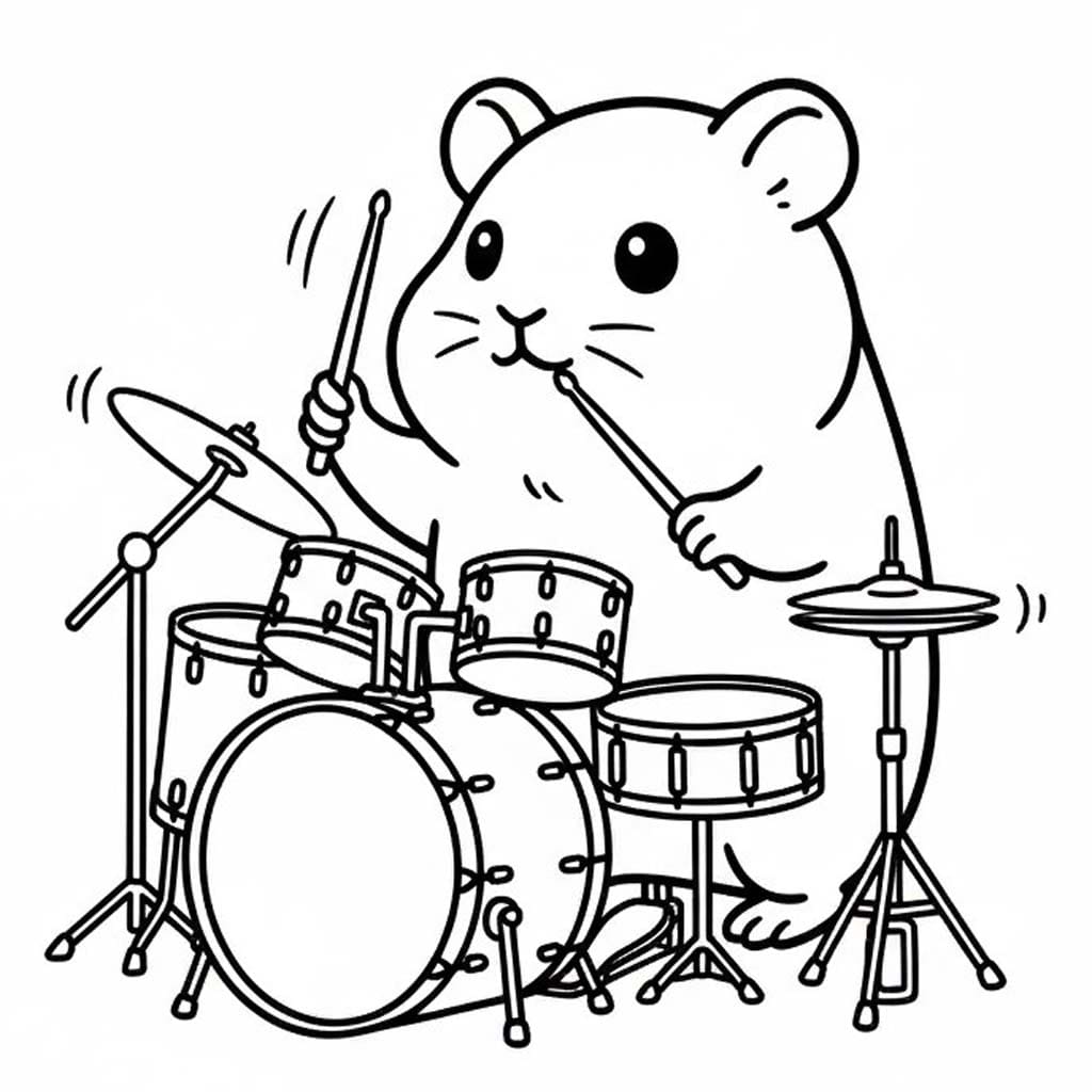 基本的な モルモット 描く ぬりえ