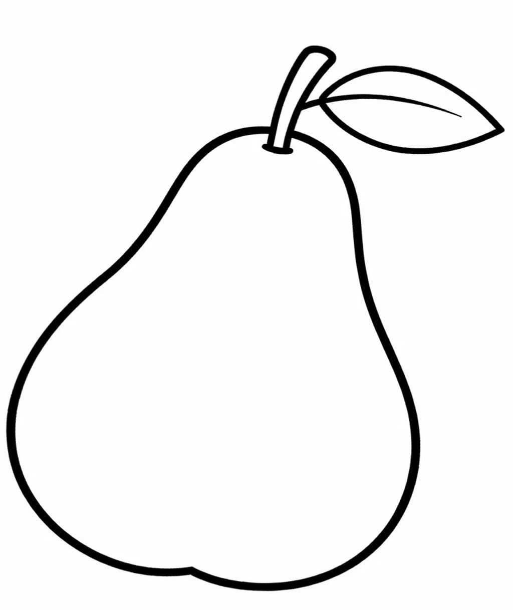 基本的な ナシ 描く ぬりえ