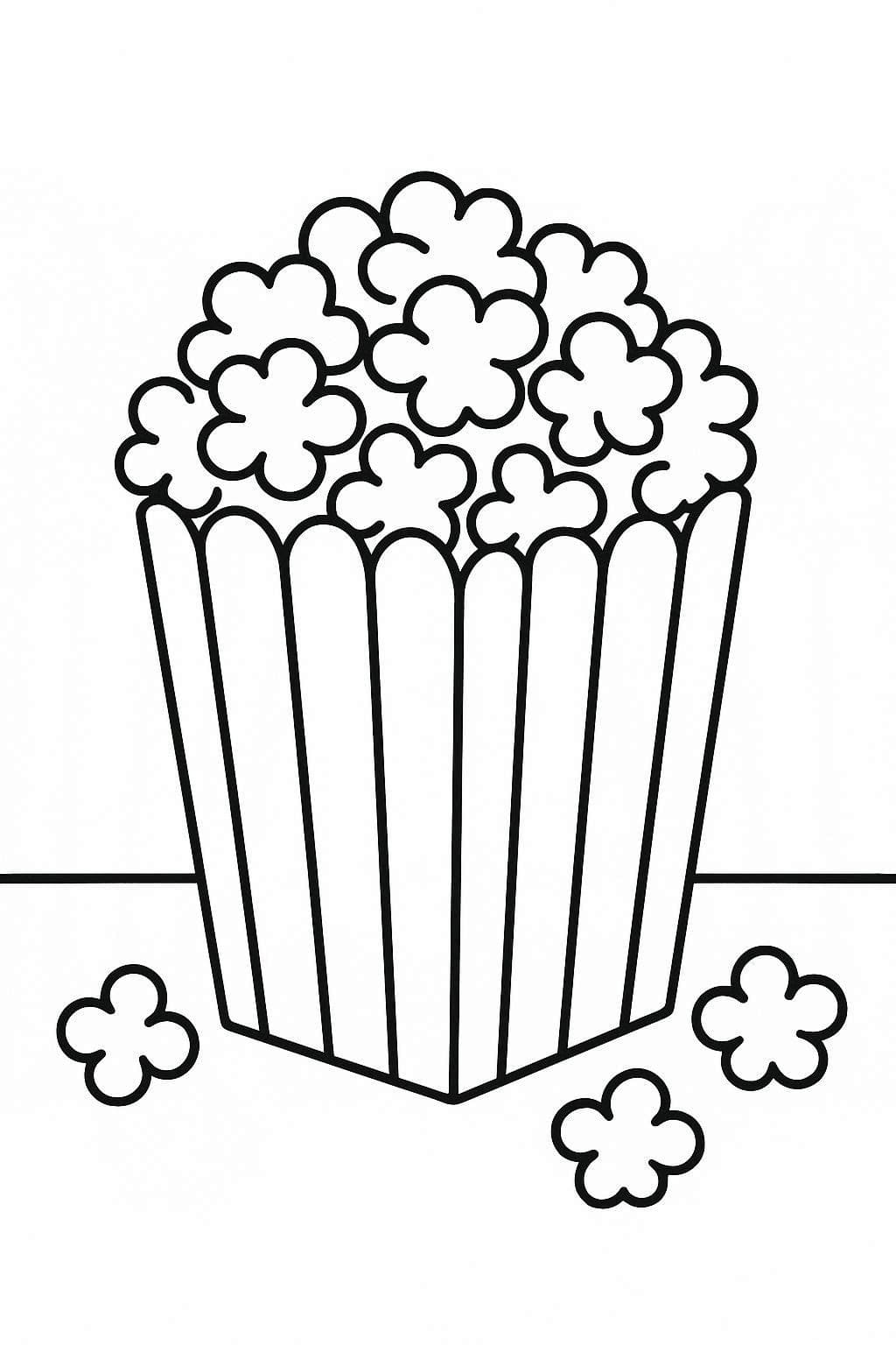 基本的な ポップコーン 描く ぬりえ