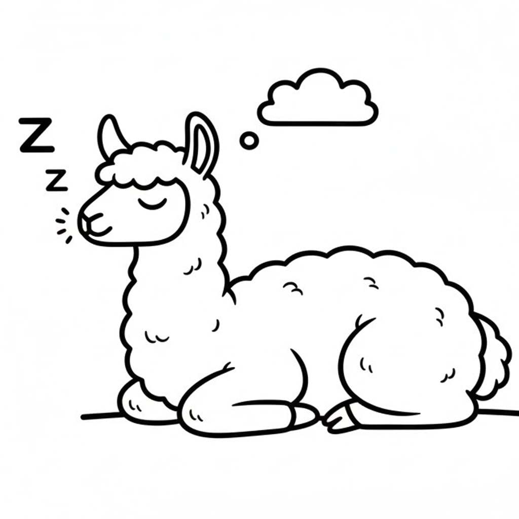 基本的な ラマ 描く ぬりえ