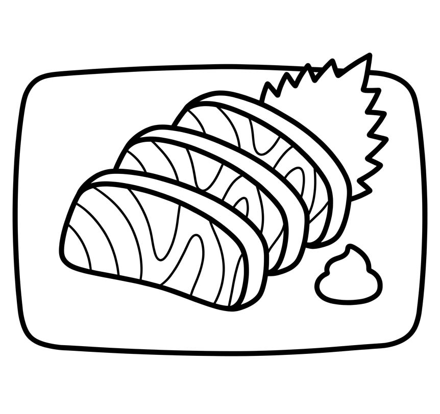 基本的な 刺身 描く ぬりえ