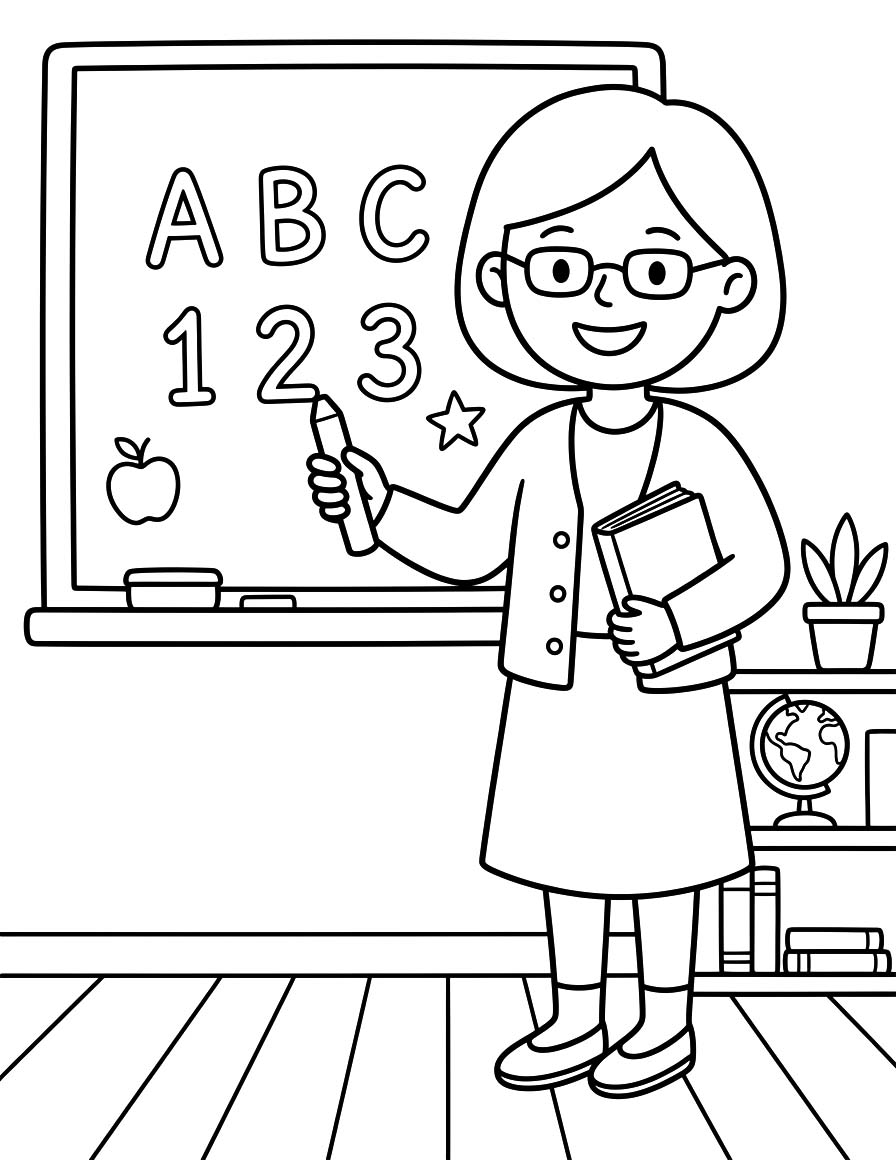 基本的な 先生 ぬりえ