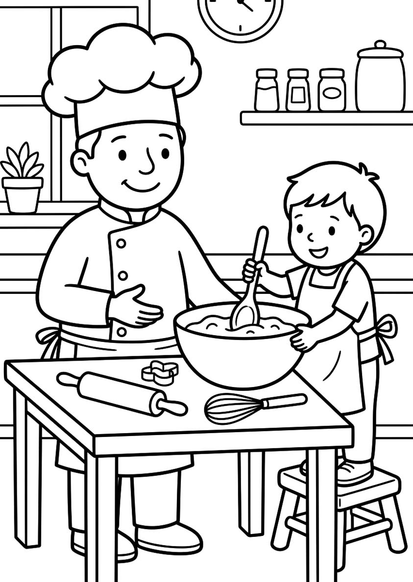 基本的な シェフ ぬりえ