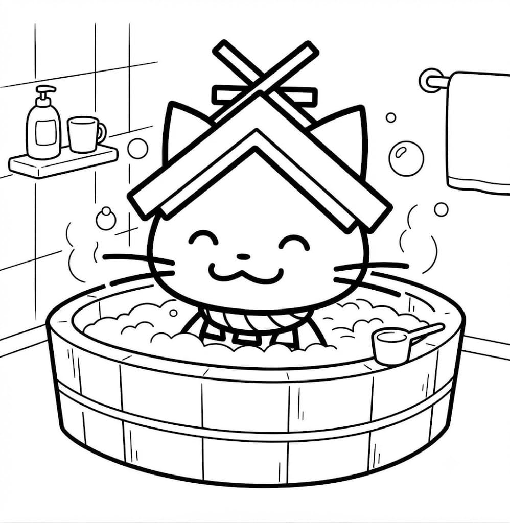 基本的な しまねっこ 描く ぬりえ