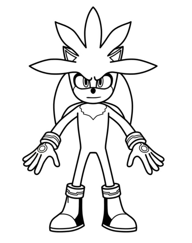 基本的な シルバー・ザ・ヘッジホッグ ぬりえ