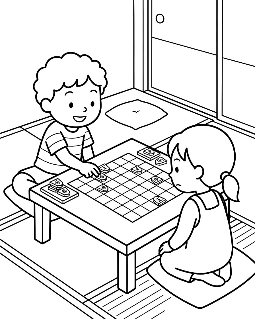 基本的な 将棋 描く ぬりえ