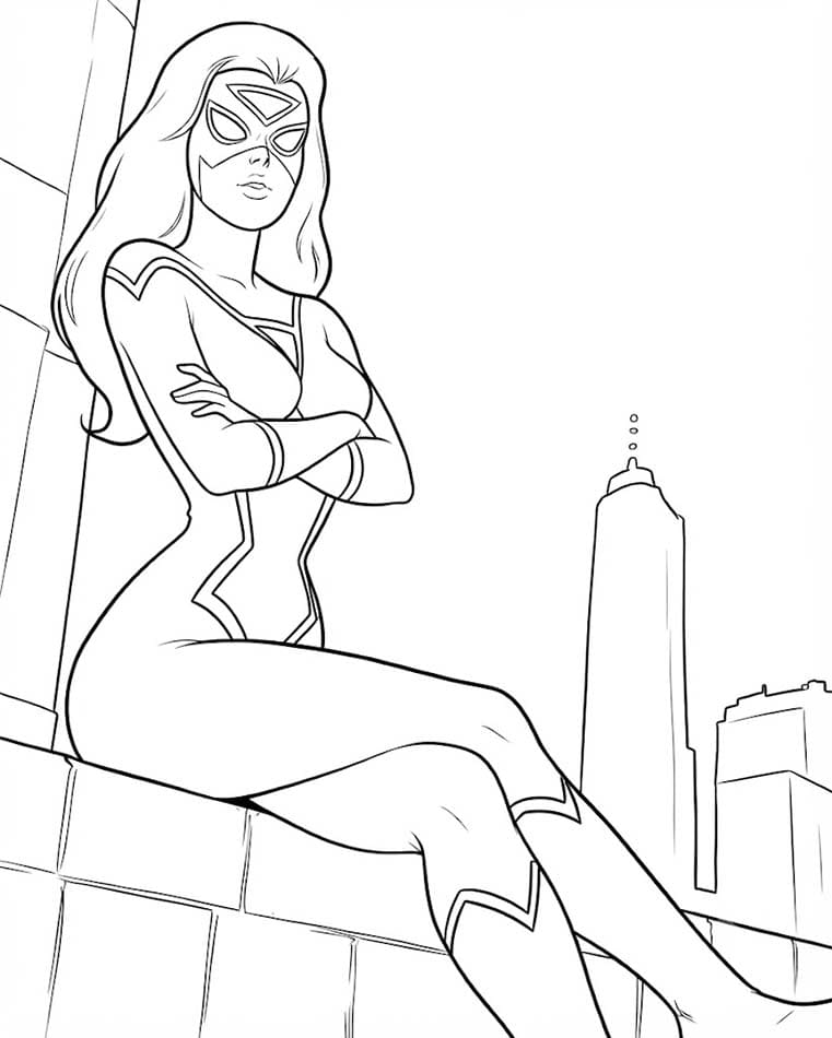 基本的な スパイダーウーマン 描く ぬりえ