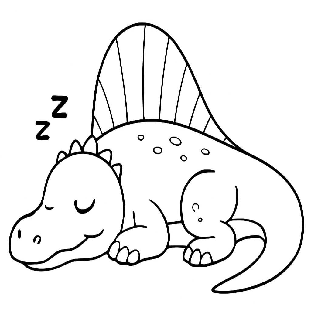 基本的な スピノサウルス ぬりえ