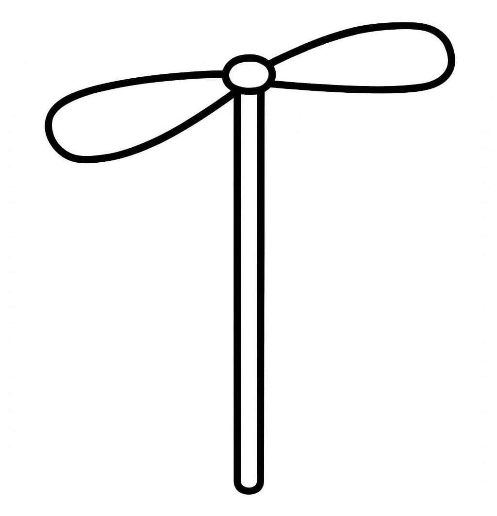 基本的な 竹とんぼ 描く ぬりえ