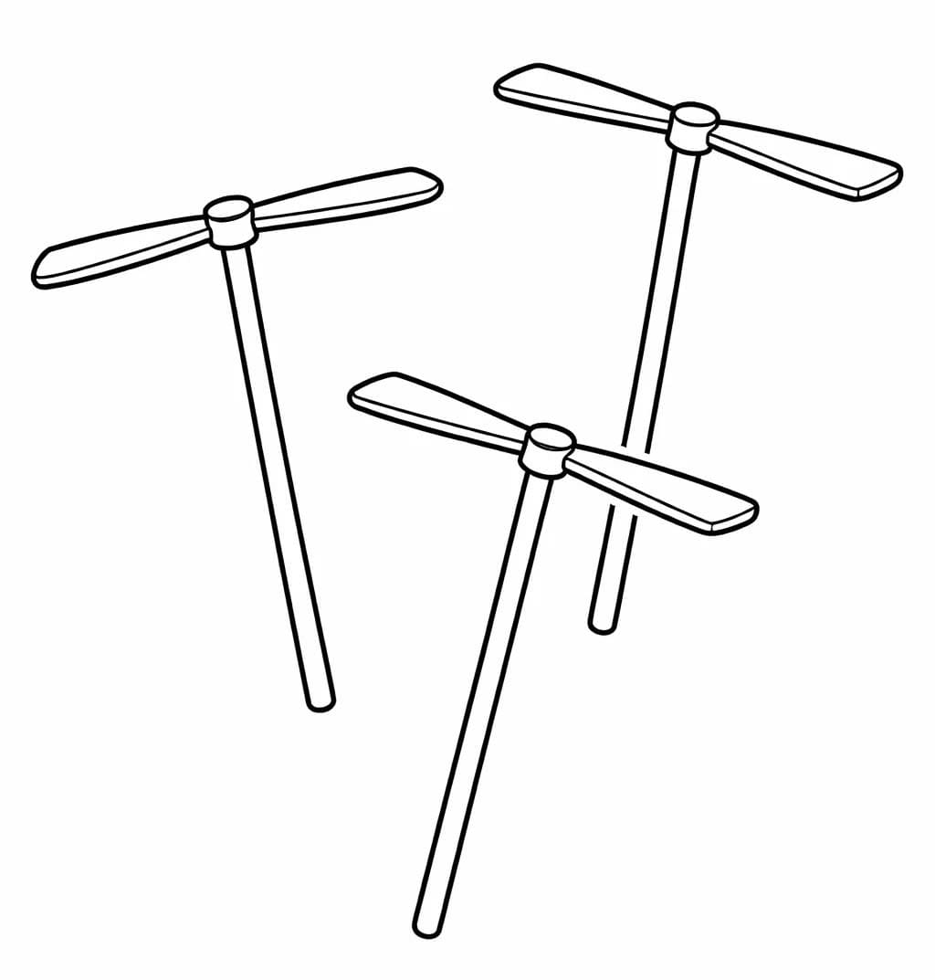 基本的な 竹とんぼ ぬりえ