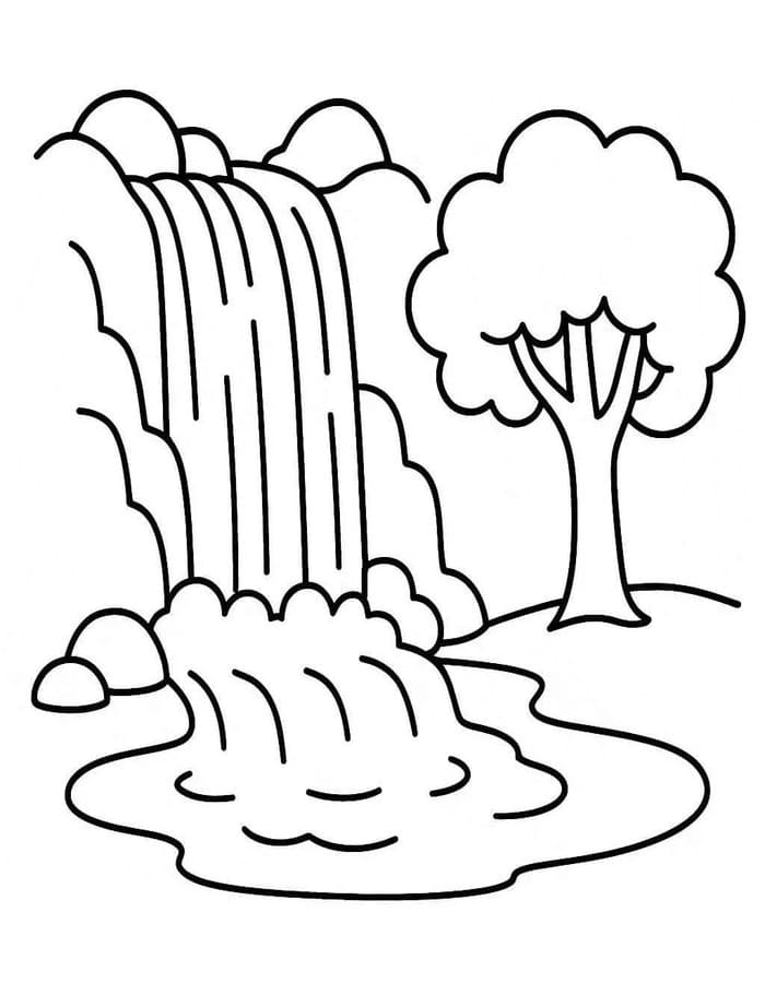基本的な 滝 ぬりえ