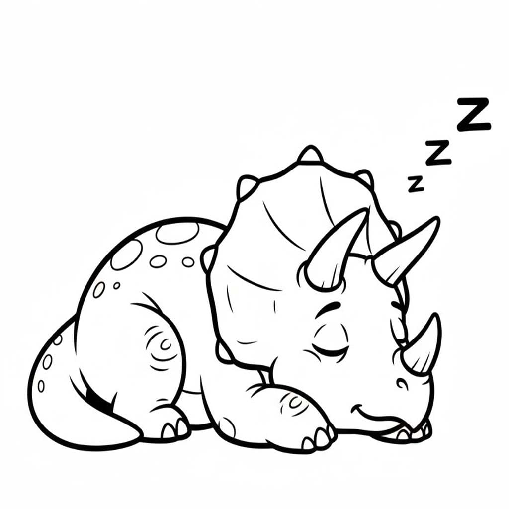 基本的なトリケラトプス 描く ぬりえ