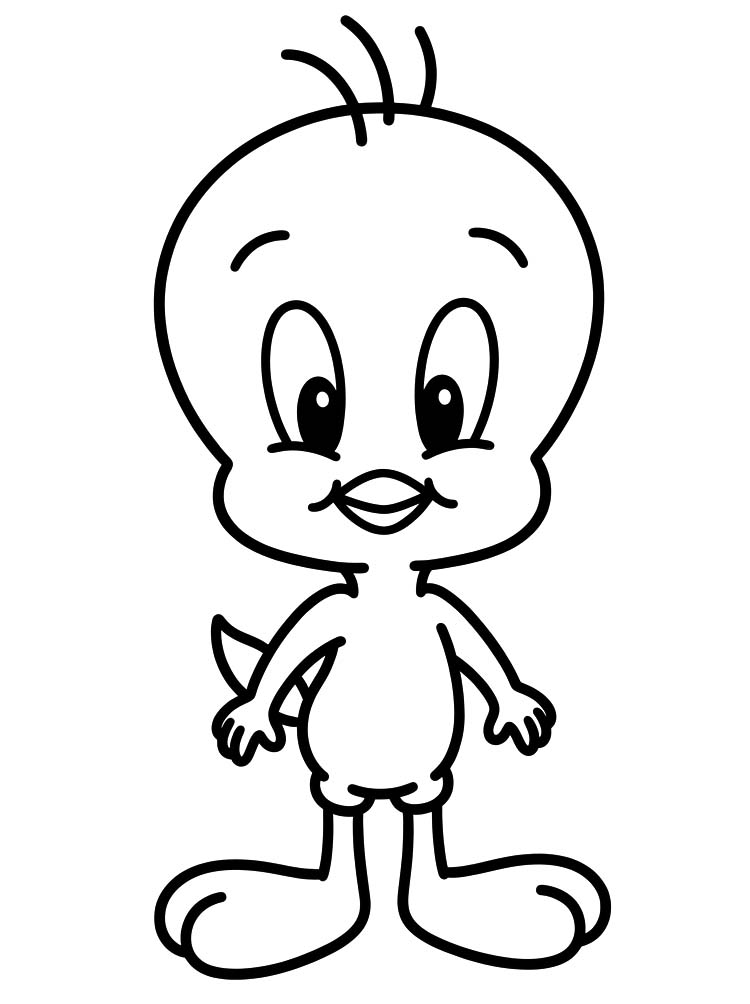 基本的な トゥイーティー 描く ぬりえ