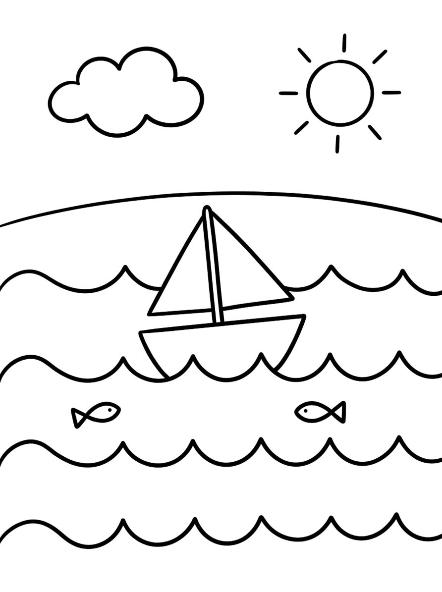 基本的な うみ 描く ぬりえ