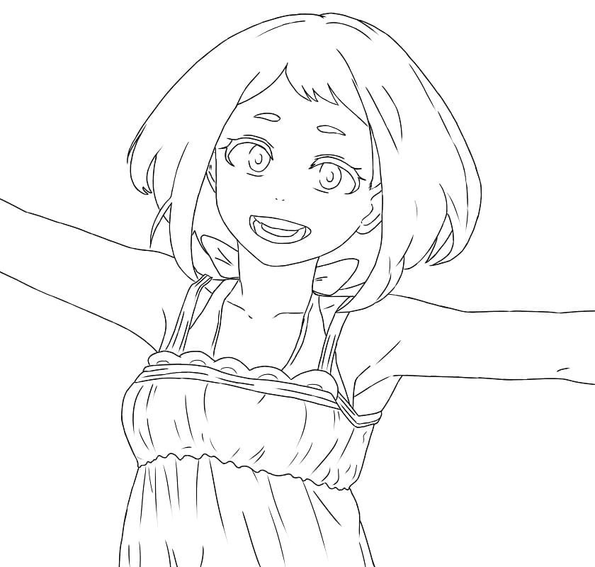 麗日お茶子 ぬりえ ぬりえ