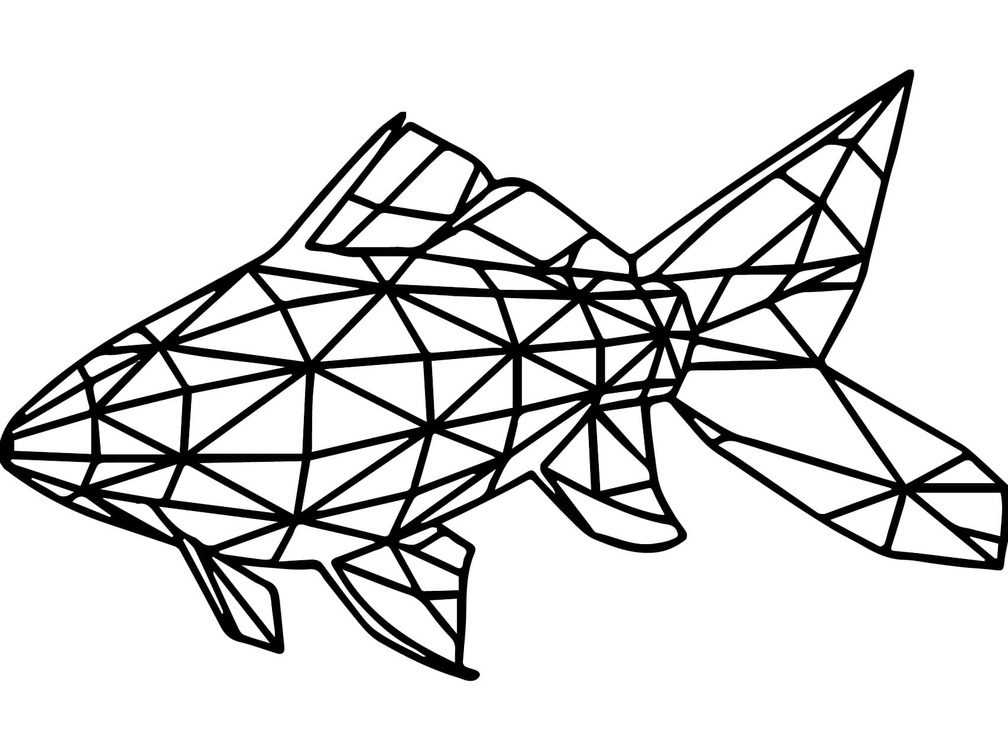 幾何学的な 魚 ぬりえ