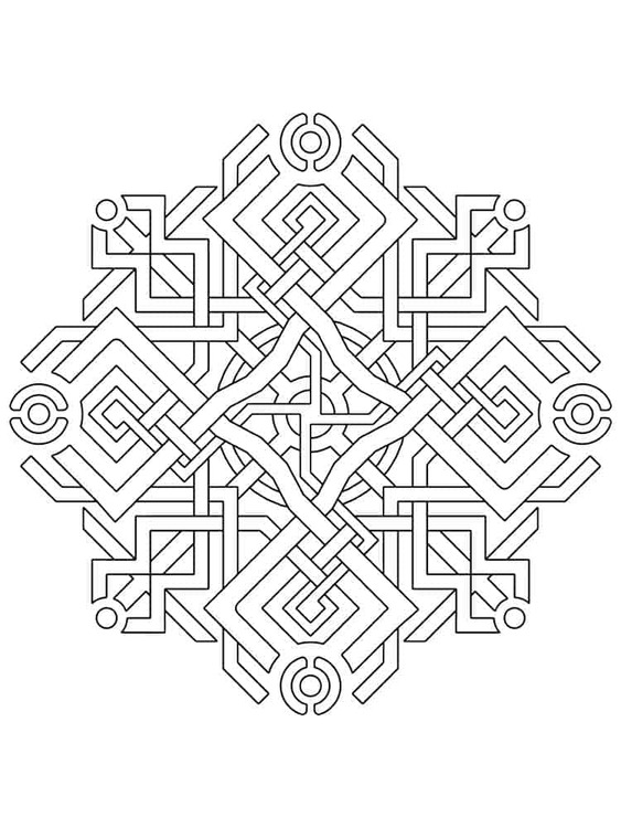 幾何学的な 簡単 ぬりえ