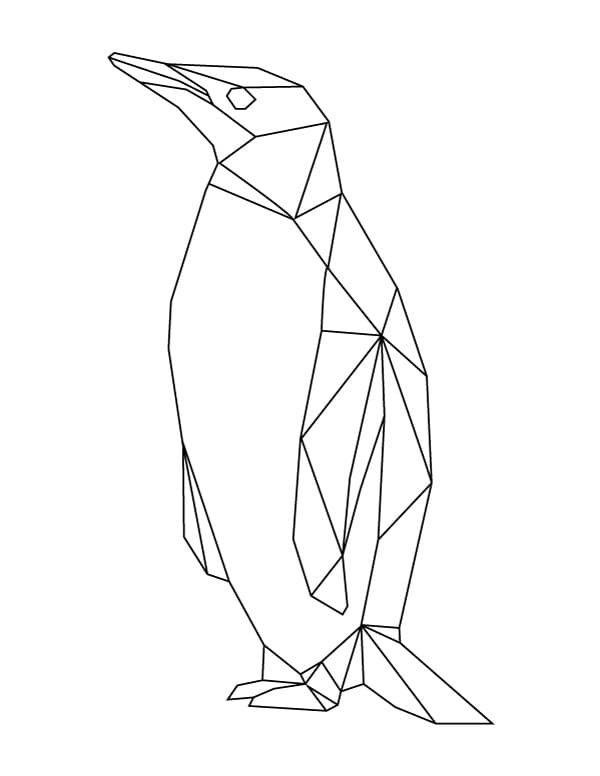 幾何学的な ペンギン ぬりえ
