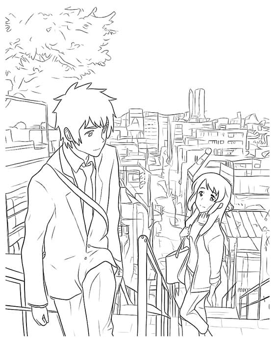 君の名は。描画 ぬりえ