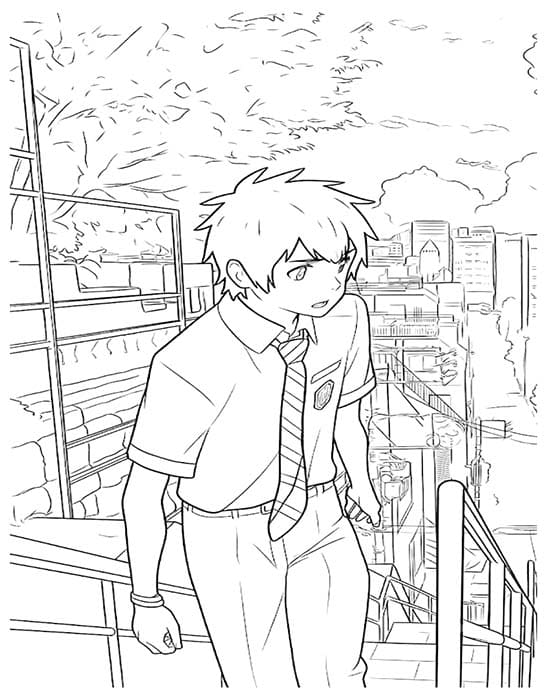 君の名は。基本的な ぬりえ