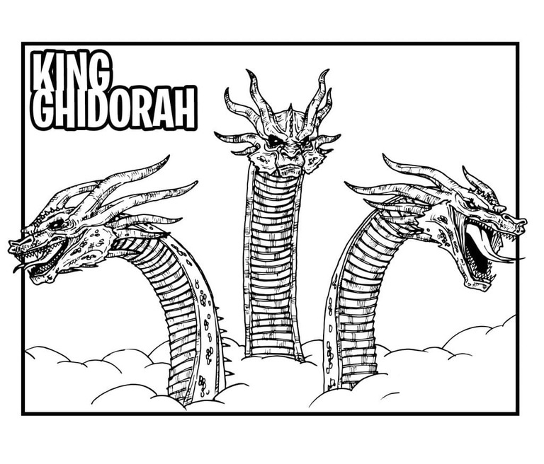 キングギドラ ドラゴン ぬりえ
