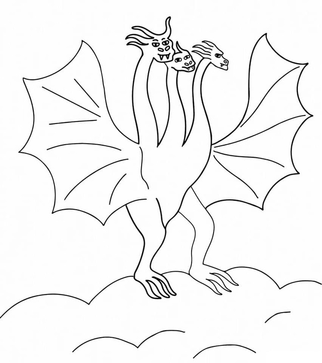 キングギドラ ぬりえ ぬりえ