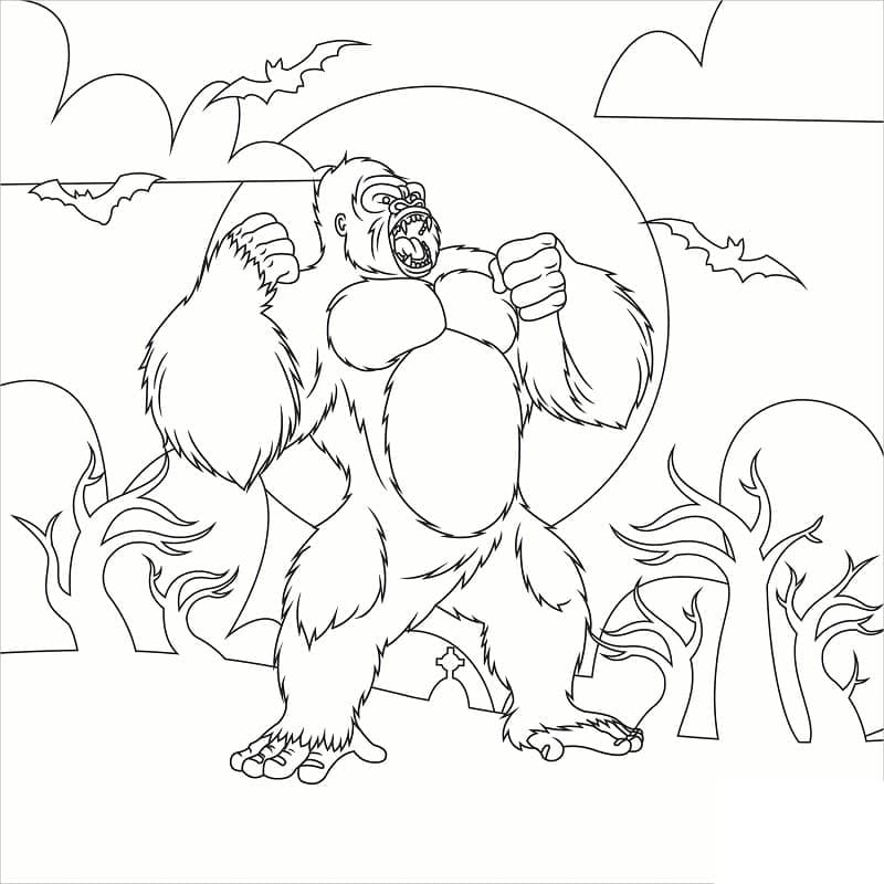 キングコング 巨人 ぬりえ