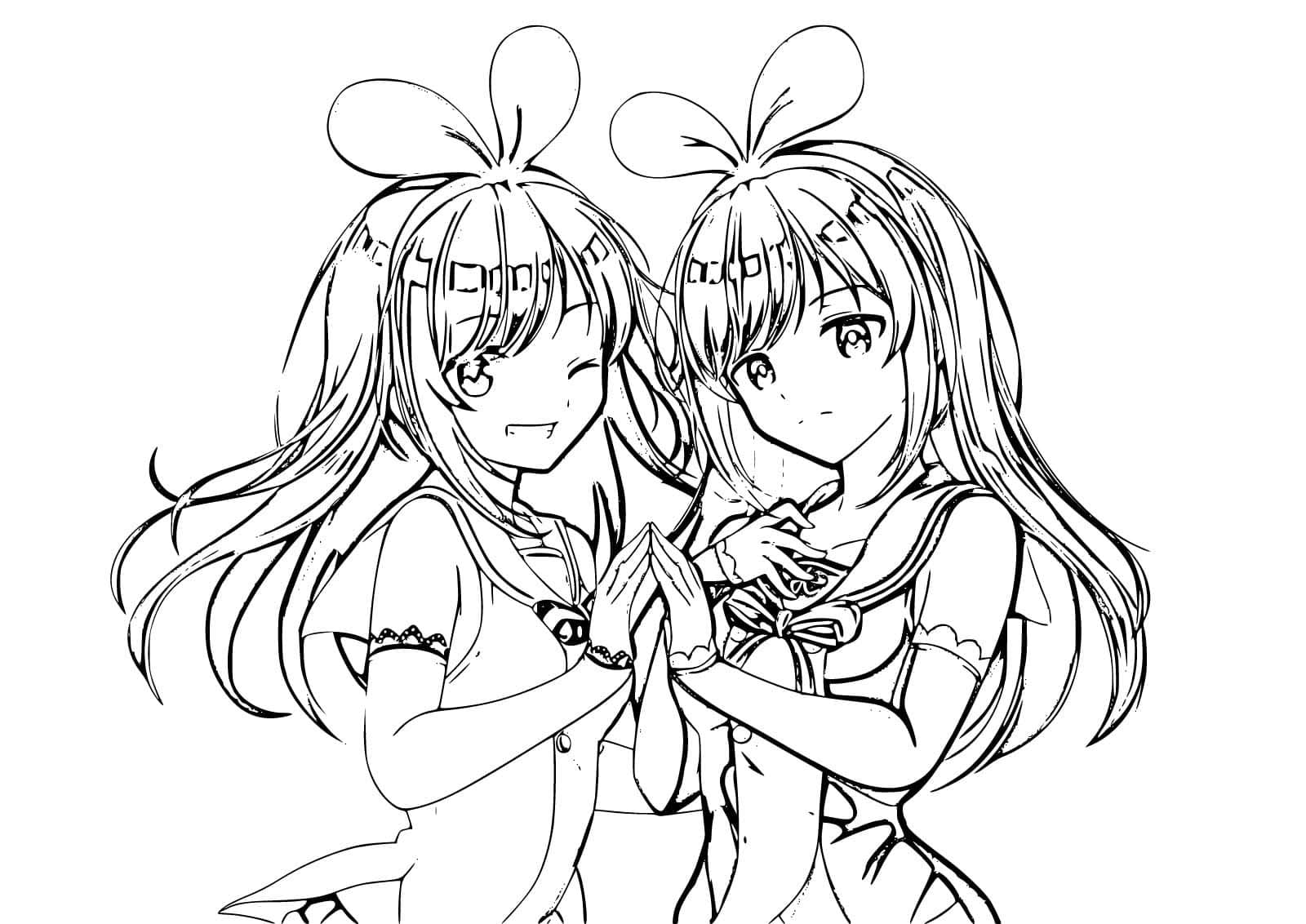 キズナアイ単純 ぬりえ