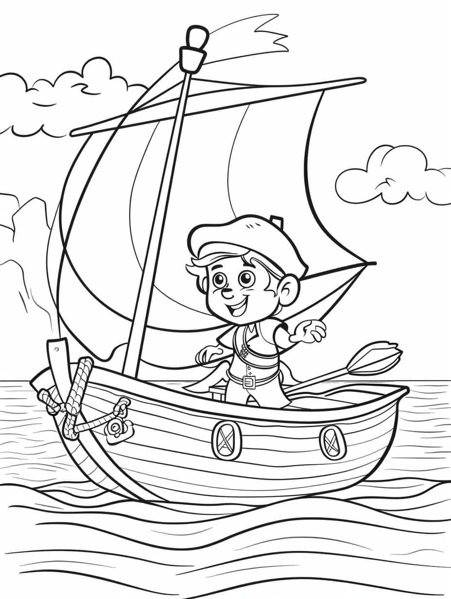 子供向け海賊無料 ぬりえ